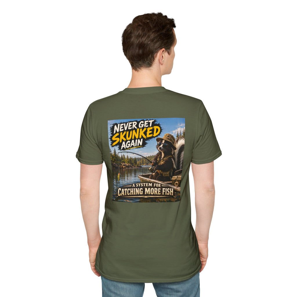 T-Shirt Never Get Skunked Again, Catch More Fish Fishing Graphic Tee