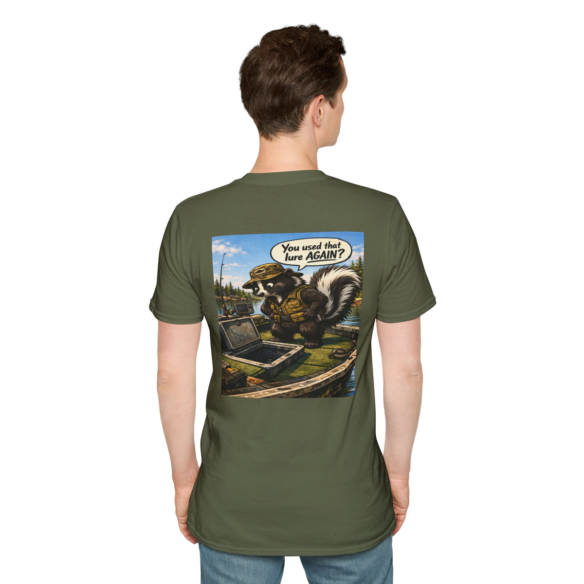 The Skunk Fishing T-Shirt — Retro Fishing Mascot Tee