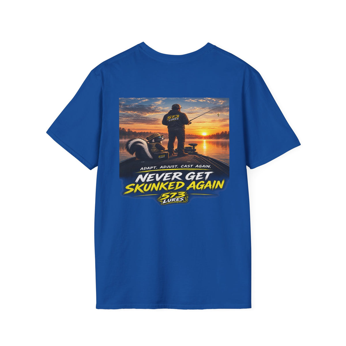 T-Shirt Never Give Up, the Cast Bass Fishing Graphic Tee Never Get Skunked Again