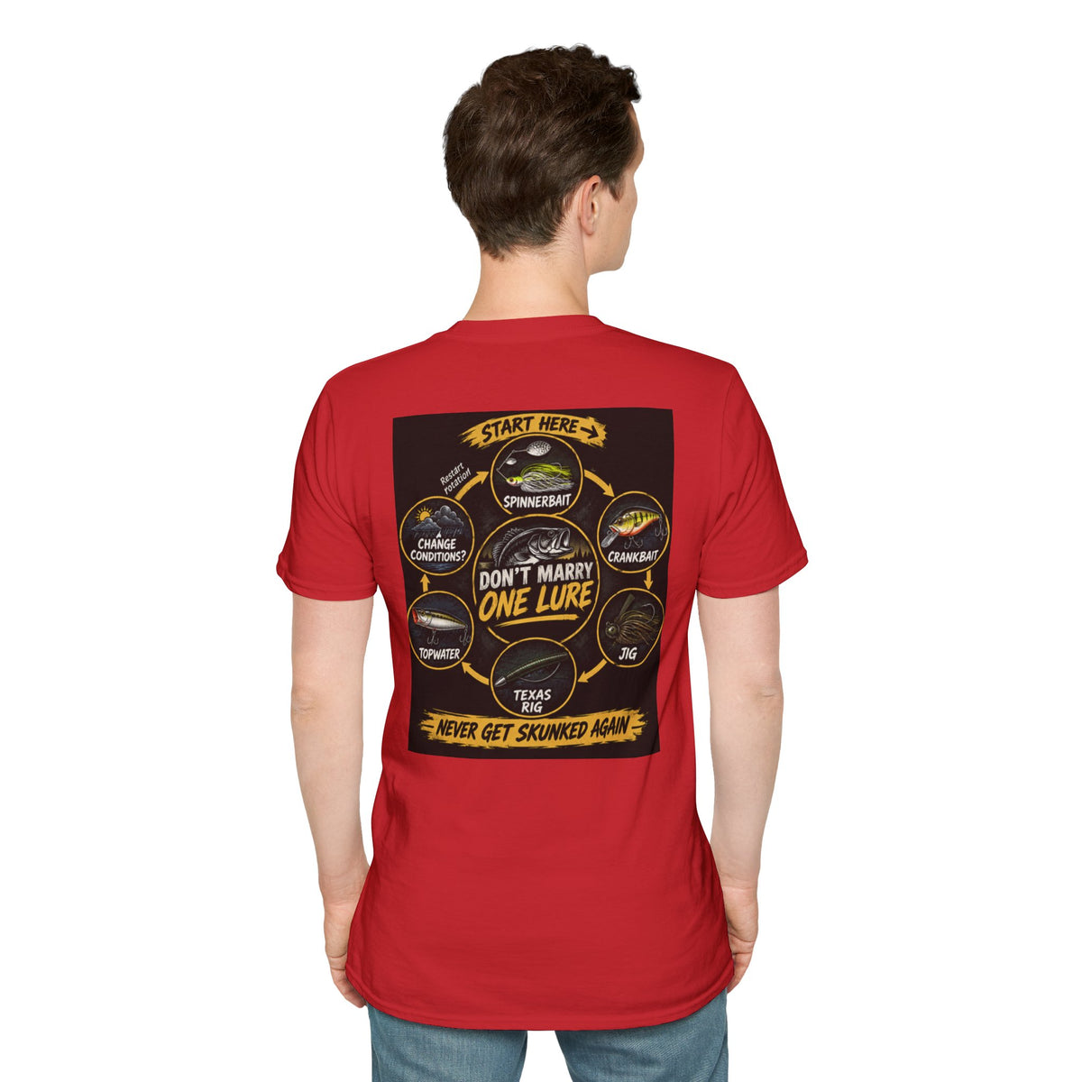 T-Shirt Lure Rotation System, Don't Marry One Lure Fishing Graphic Tee
