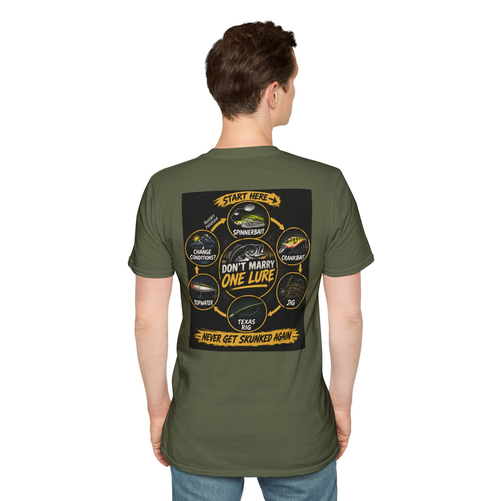 T-Shirt Lure Rotation System, Don't Marry One Lure Fishing Graphic Tee