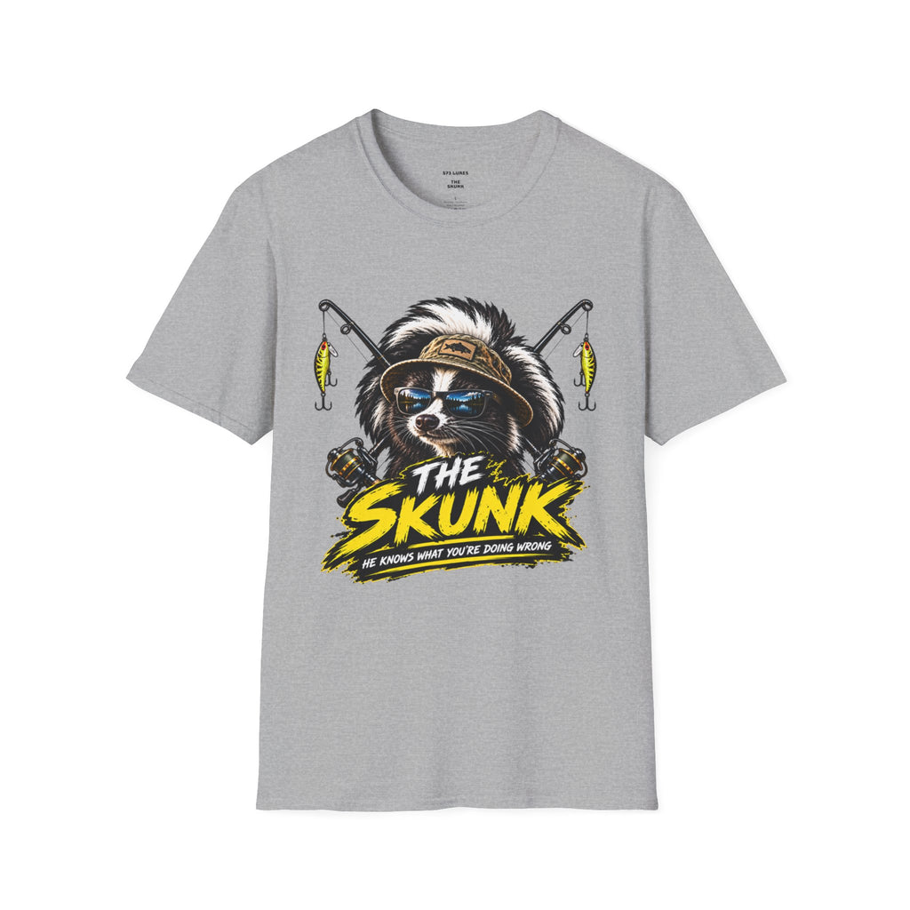 The Skunk Fishing T-Shirt — Retro Fishing Mascot Tee