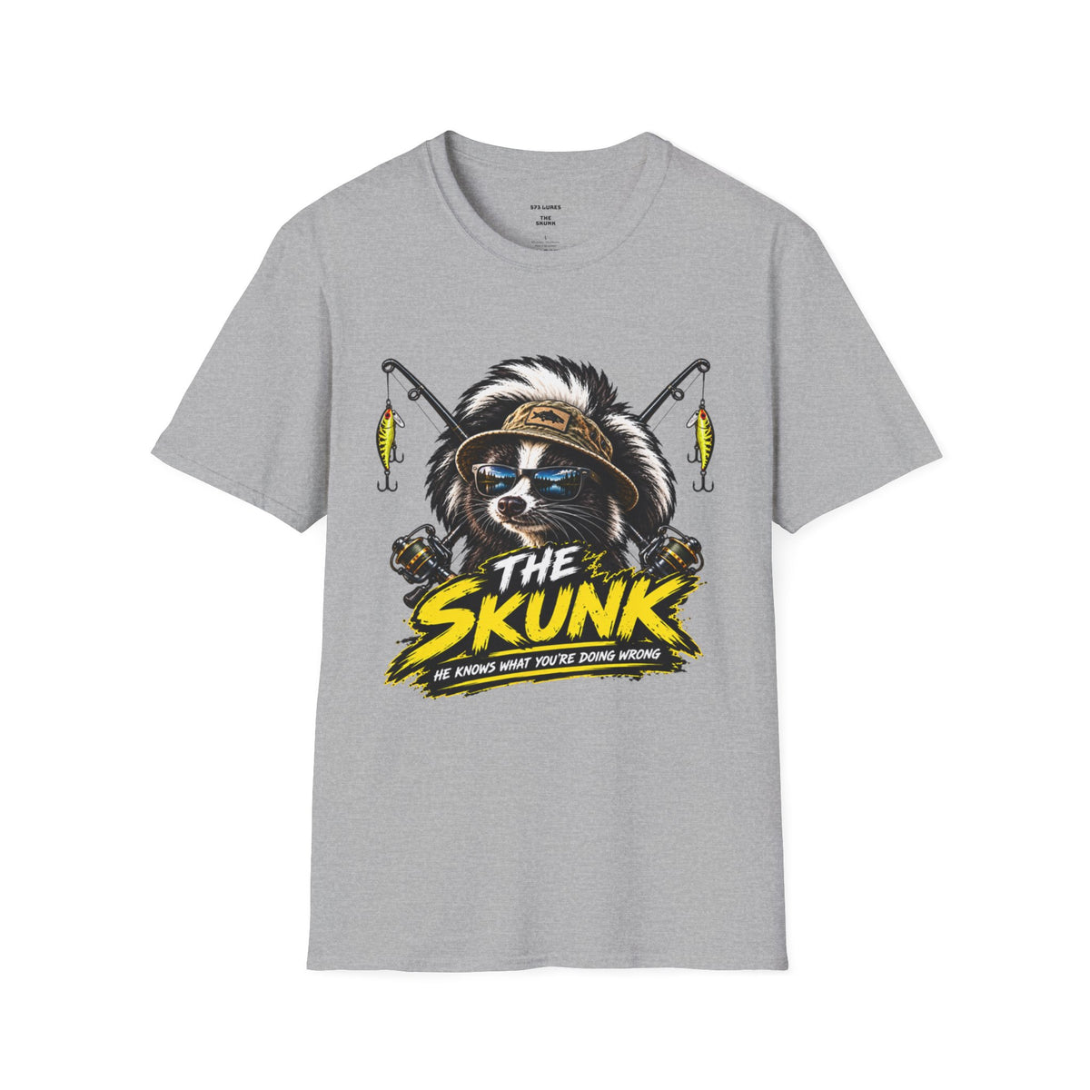 The Skunk Fishing T-Shirt — Retro Fishing Mascot Tee