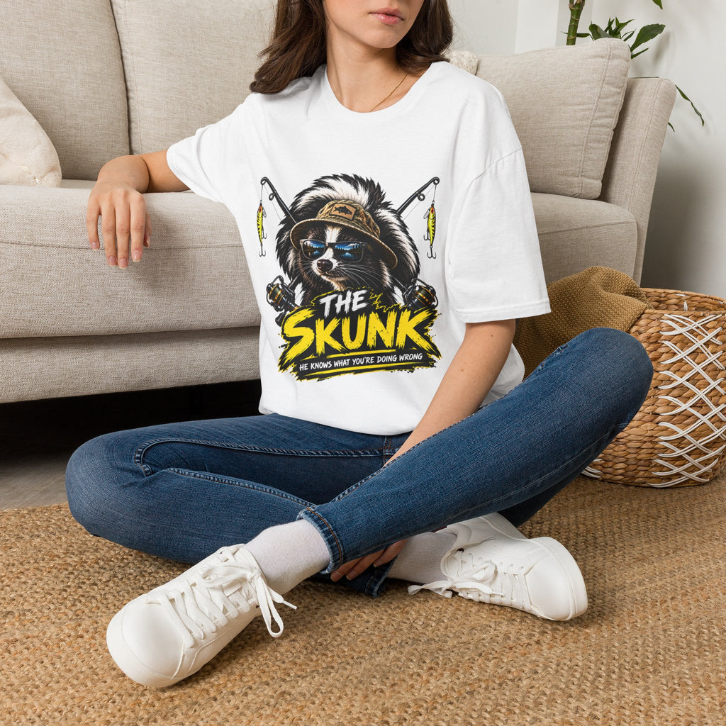 The Skunk Fishing T-Shirt — Retro Fishing Mascot Tee
