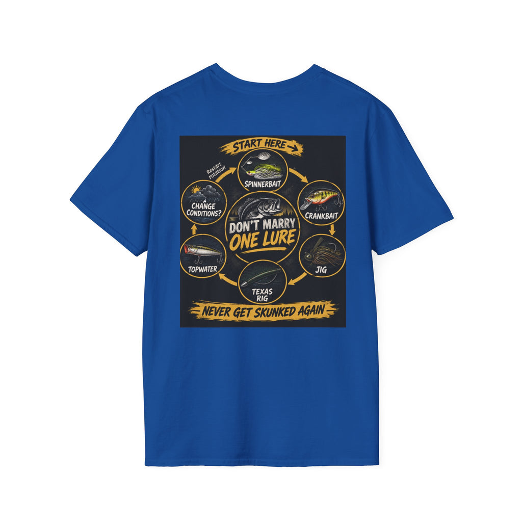T-Shirt Lure Rotation System, Don't Marry One Lure Fishing Graphic Tee