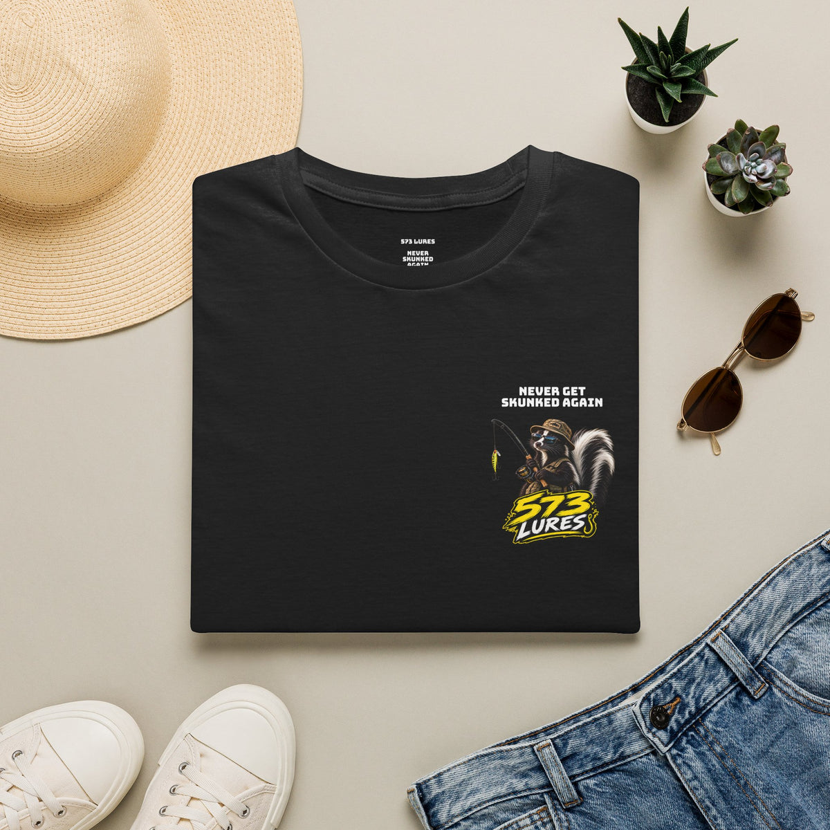 T-Shirt Never Get Skunked Again, Catch More Fish Fishing Graphic Tee