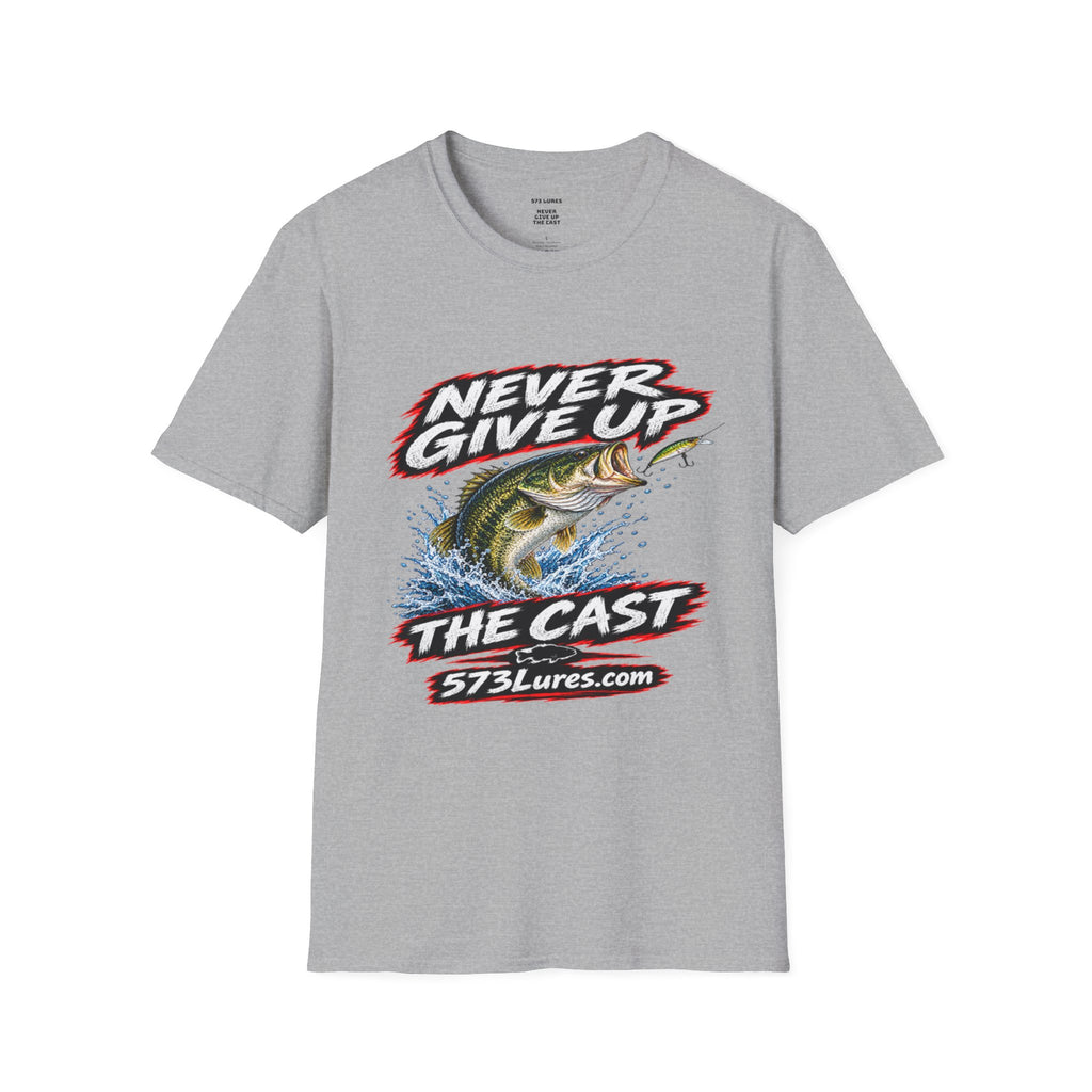 T-Shirt Never Give Up, the Cast Bass Fishing Graphic Tee Never Get Skunked Again