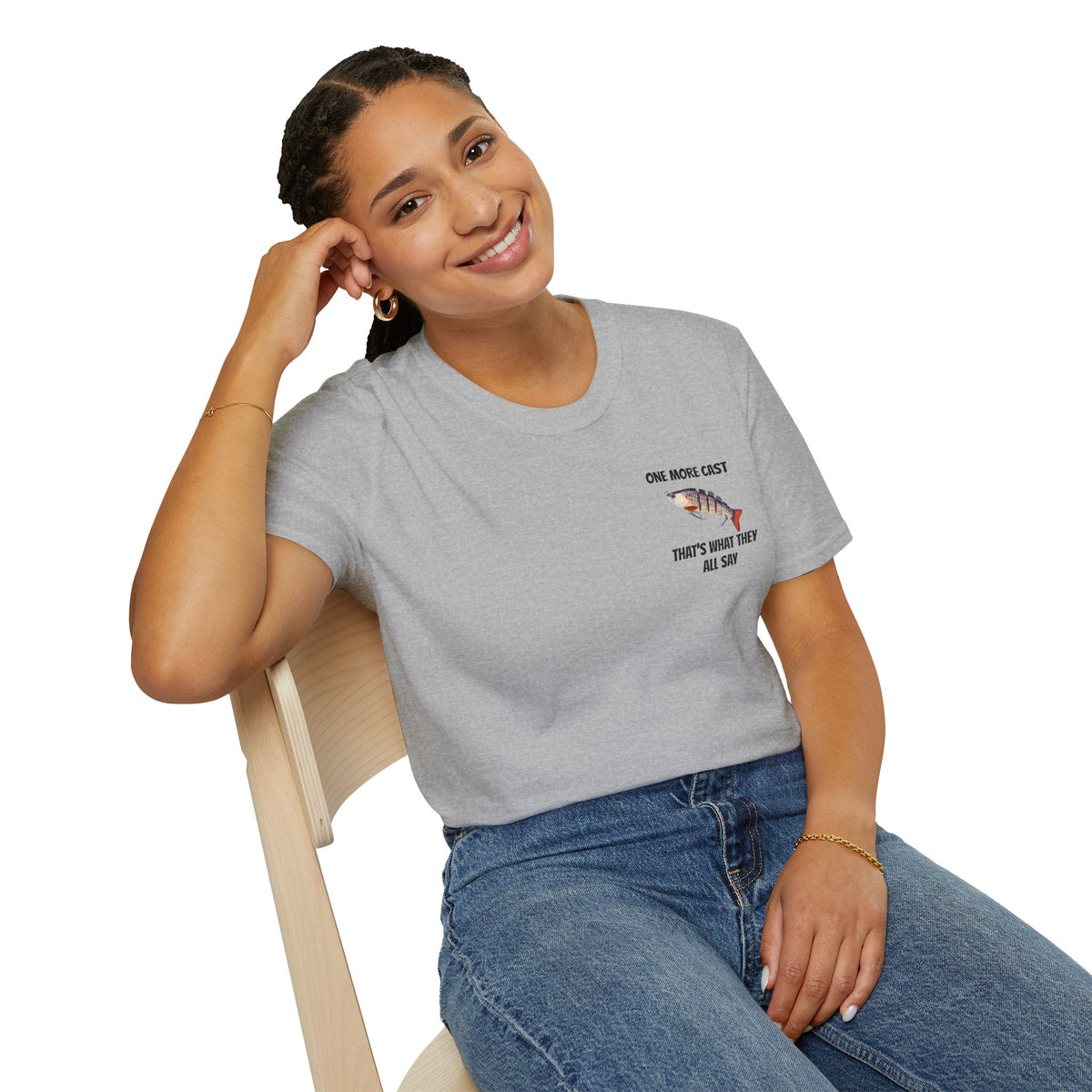 One More Cast Fishing T-Shirt — 'One More Cast' Sunset Bass Fishing Graphic