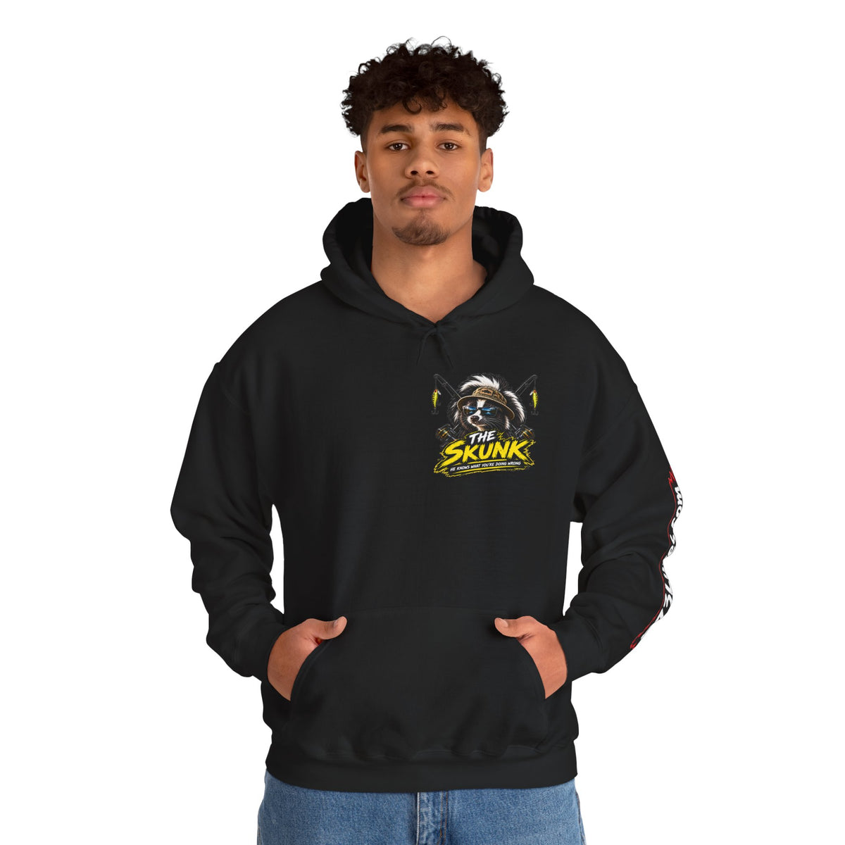 Hoodie The Skunk, Keep Casting Bass Fishing Graphic Sweatshirt