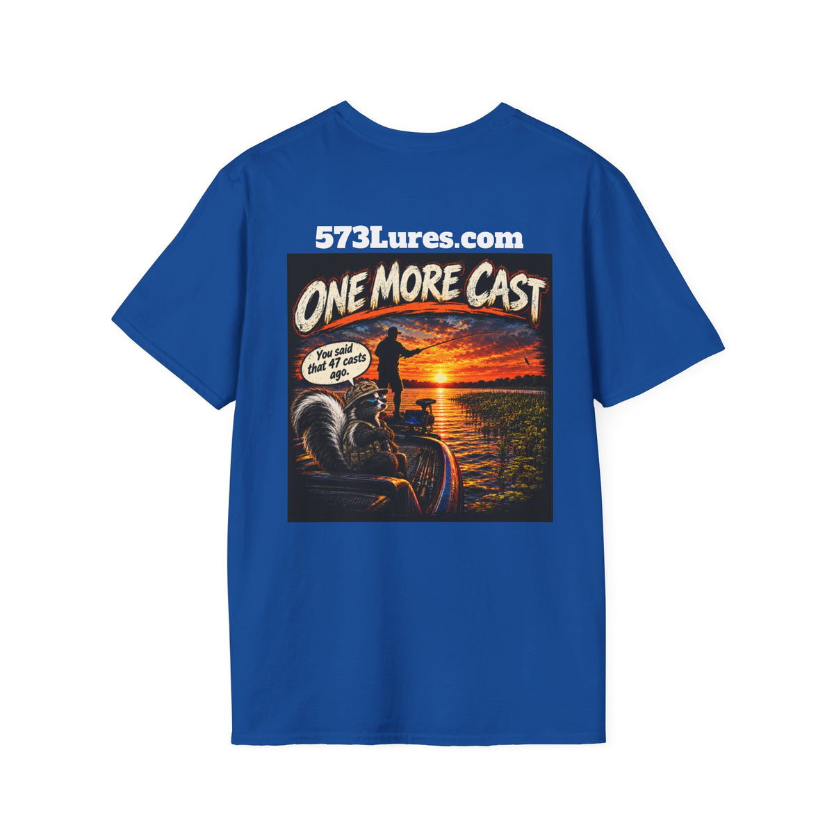 One More Cast Fishing T-Shirt — 'One More Cast' Sunset Bass Fishing Graphic