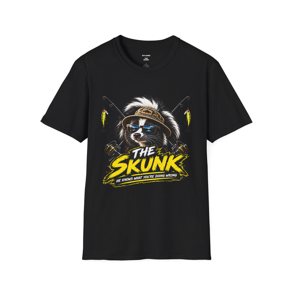 The Skunk Fishing T-Shirt — Retro Fishing Mascot Tee