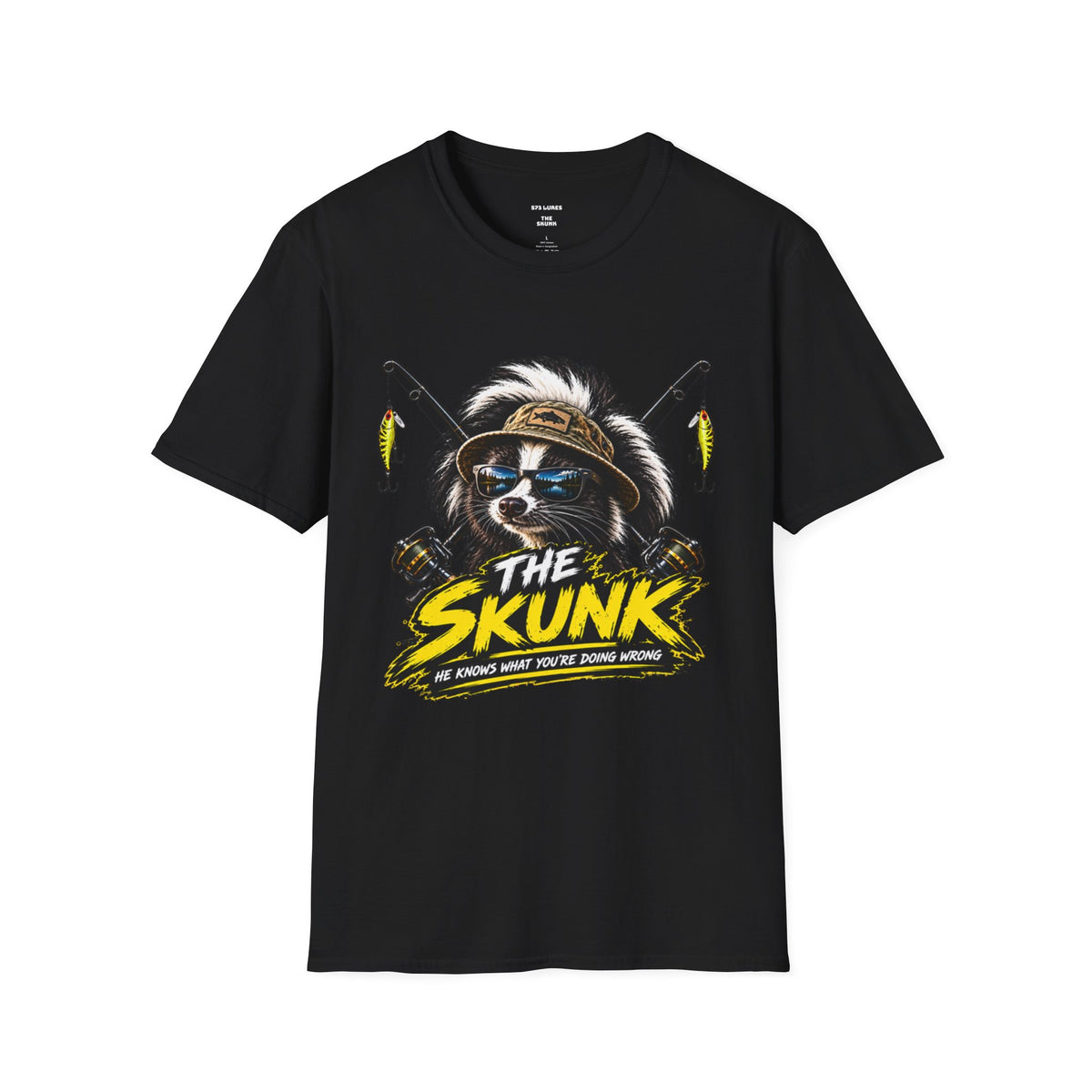 The Skunk Fishing T-Shirt — Retro Fishing Mascot Tee