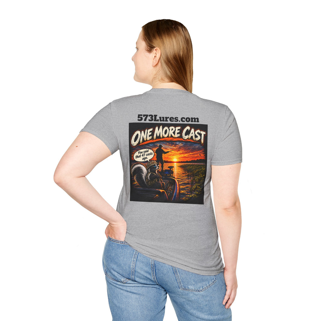 One More Cast Fishing T-Shirt — 'One More Cast' Sunset Bass Fishing Graphic