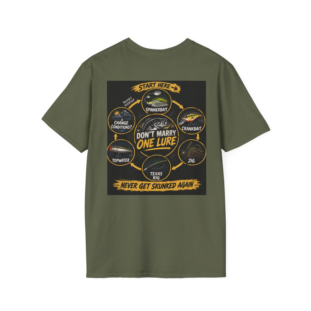 T-Shirt Lure Rotation System, Don't Marry One Lure Fishing Graphic Tee