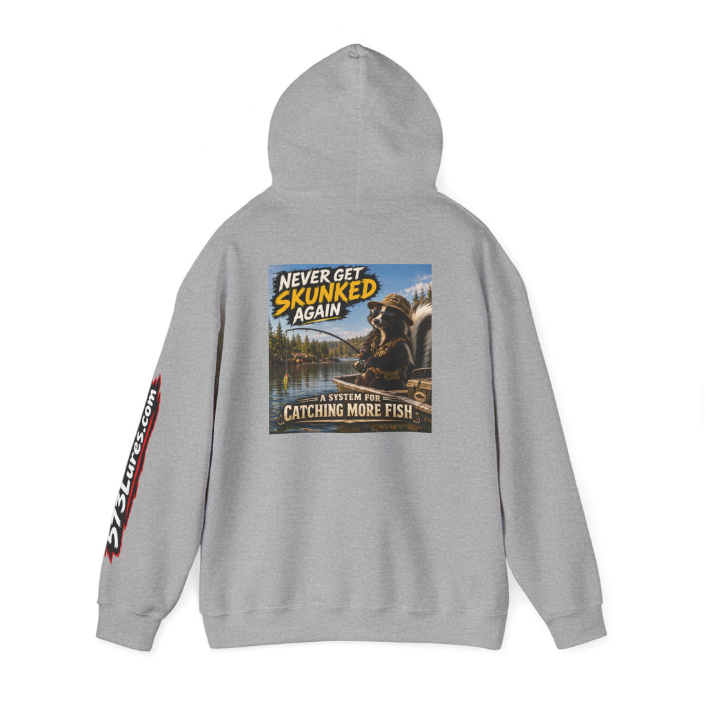Hoodie Never Skunked Again, Catch More Fish Fishing Graphic Sweatshirt
