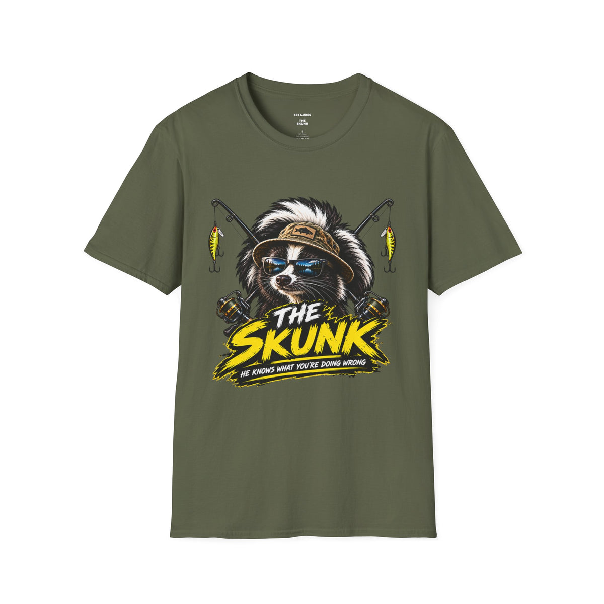 The Skunk Fishing T-Shirt — Retro Fishing Mascot Tee