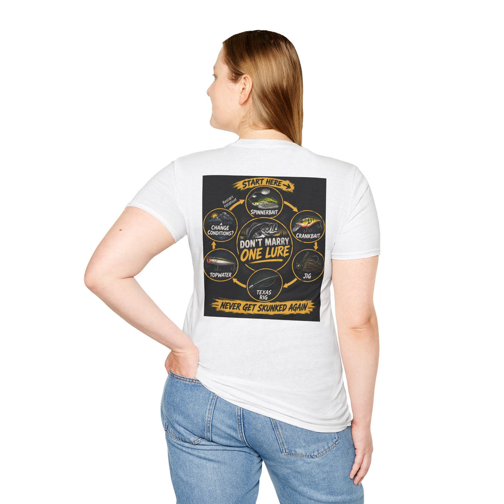T-Shirt Lure Rotation System, Don't Marry One Lure Fishing Graphic Tee