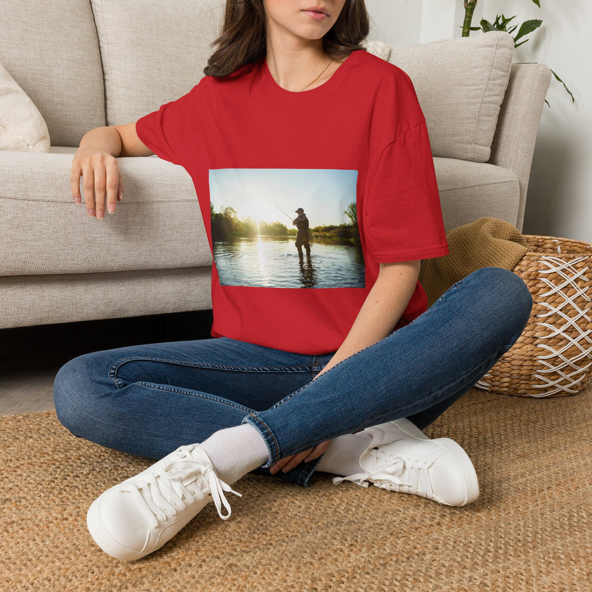 T-Shirt "Angler Sunset Silhouette"