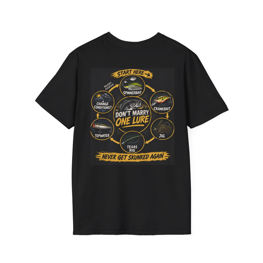 T-Shirt Lure Rotation System, Don't Marry One Lure Fishing Graphic Tee