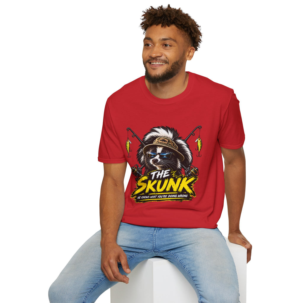 The Skunk Fishing T-Shirt — Retro Fishing Mascot Tee