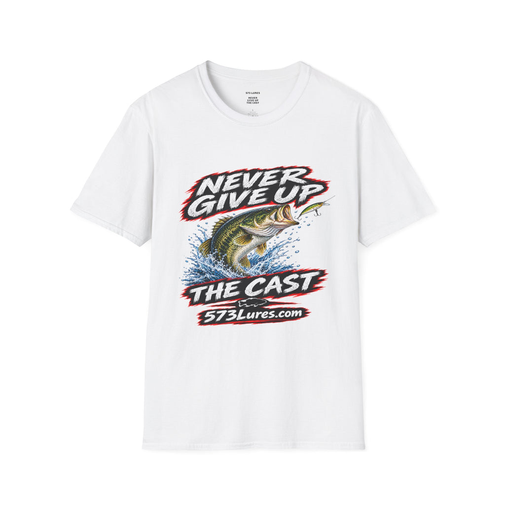 T-Shirt Never Give Up, the Cast Bass Fishing Graphic Tee Never Get Skunked Again