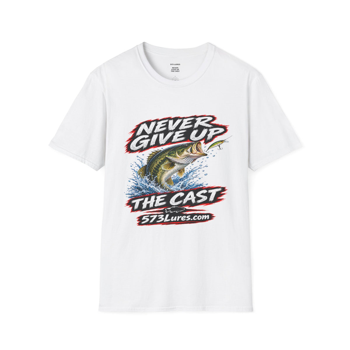 T-Shirt Never Give Up, the Cast Bass Fishing Graphic Tee Never Get Skunked Again