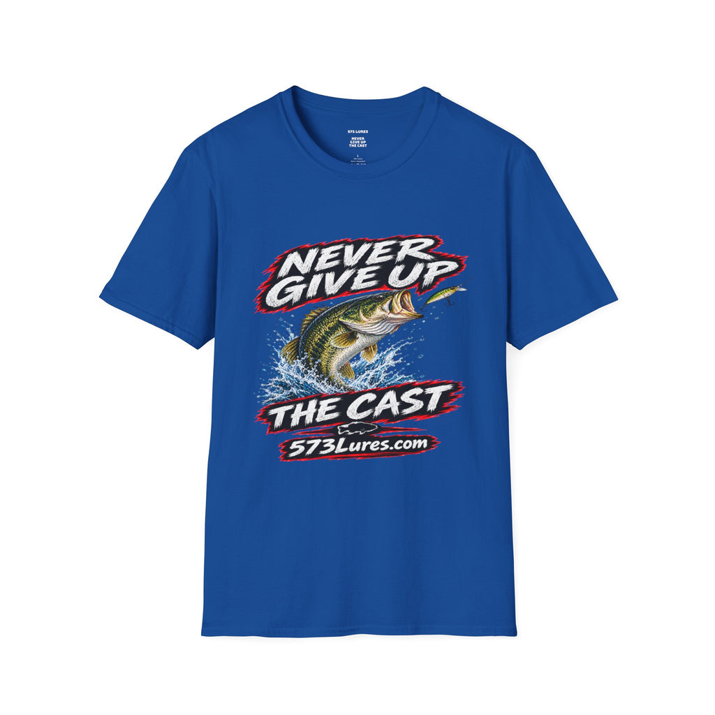 T-Shirt Never Give Up, the Cast Bass Fishing Graphic Tee Never Get Skunked Again