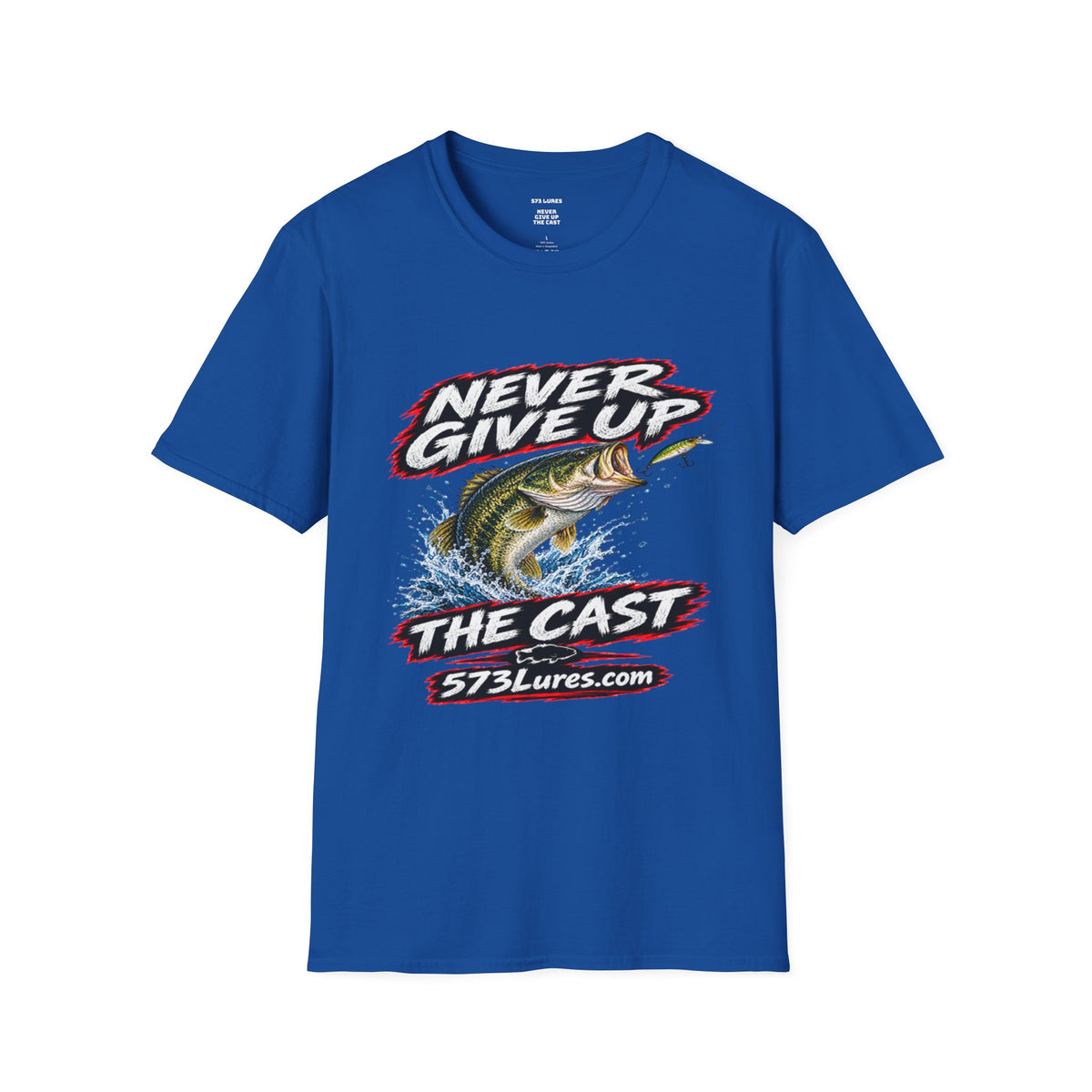 T-Shirt Never Give Up, the Cast Bass Fishing Graphic Tee Never Get Skunked Again