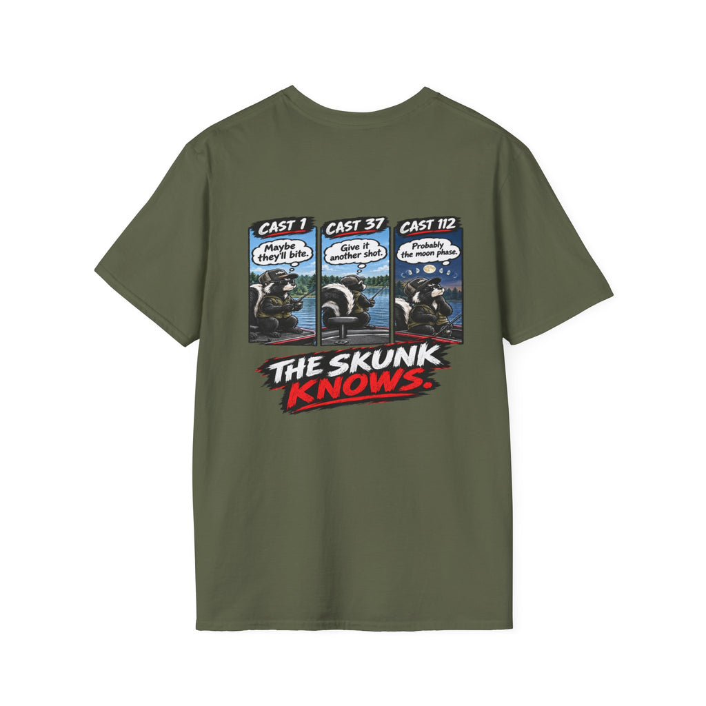 T-Shirt I Should've Changed Lures, The Skunk Knows Fishing Graphic Tee