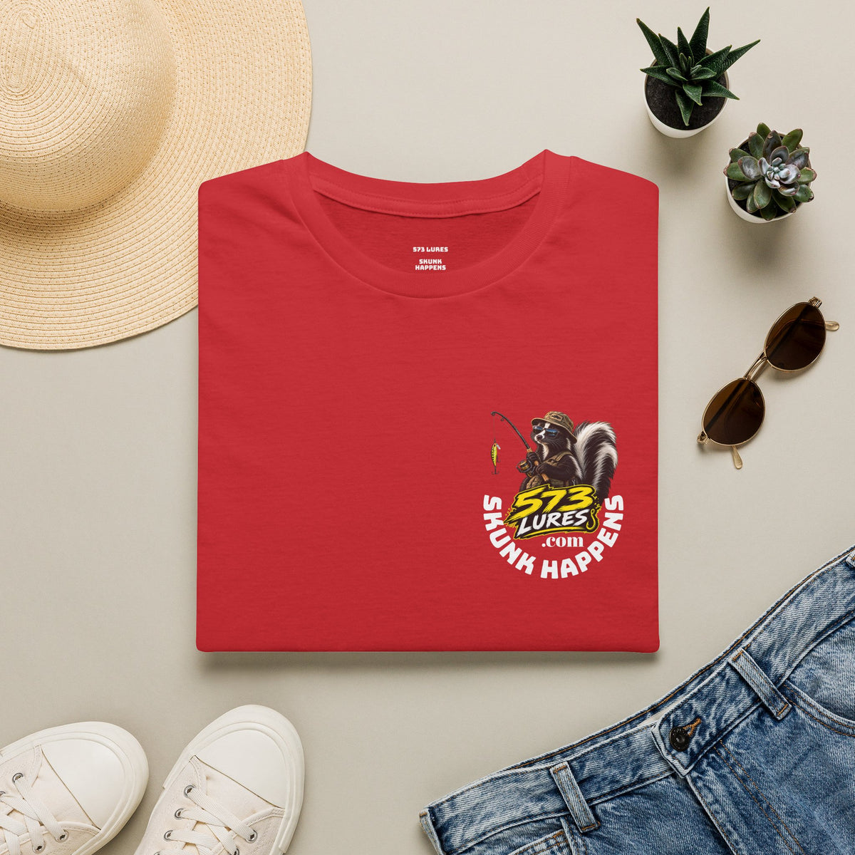 T-Shirt Change Something, Skunk Happens Fishing Graphic Tee
