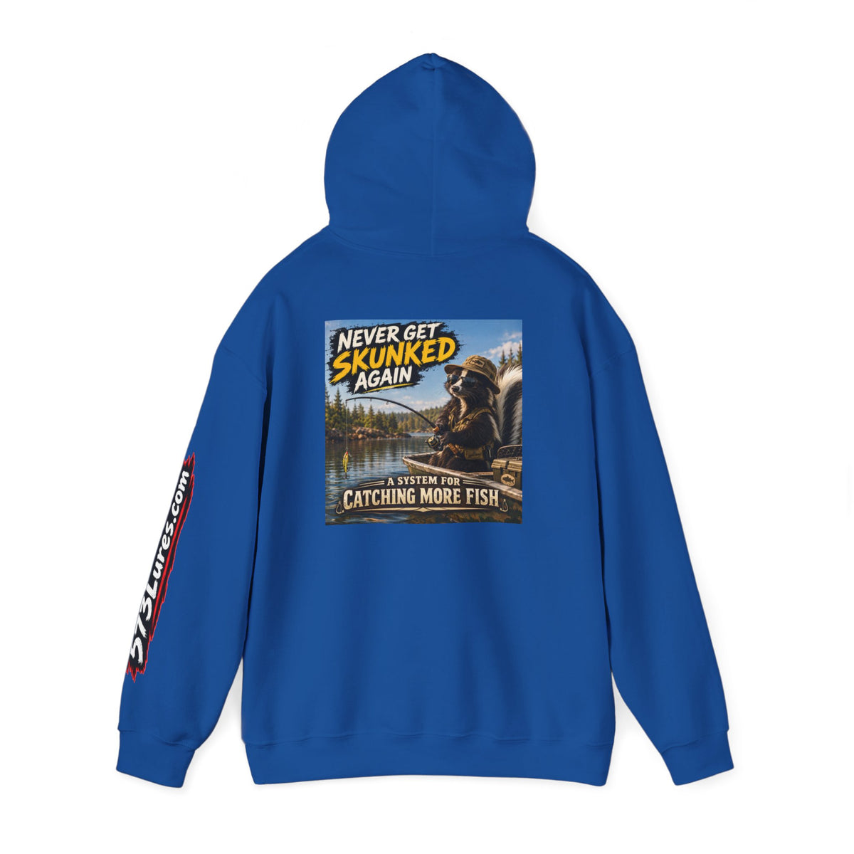 Hoodie Never Skunked Again, Catch More Fish Fishing Graphic Sweatshirt