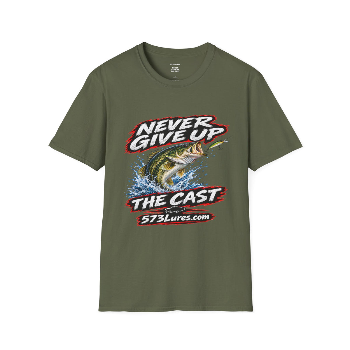 T-Shirt Never Give Up, the Cast Bass Fishing Graphic Tee Never Get Skunked Again