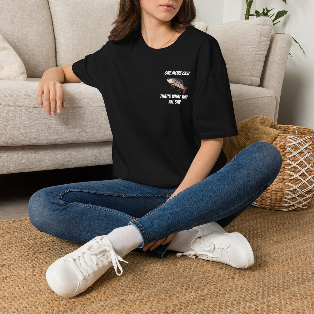 One More Cast Fishing T-Shirt — 'One More Cast' Sunset Bass Fishing Graphic