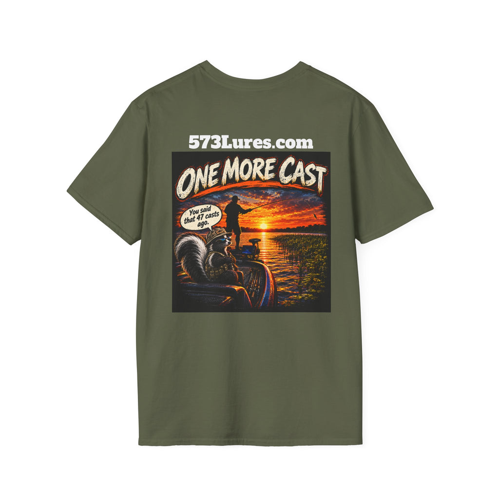 One More Cast Fishing T-Shirt — 'One More Cast' Sunset Bass Fishing Graphic