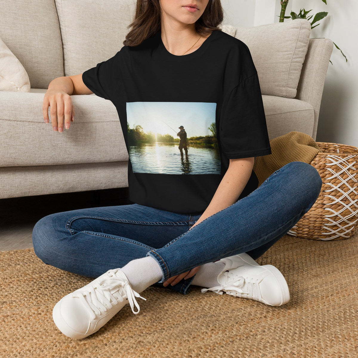 T-Shirt "Angler Sunset Silhouette"