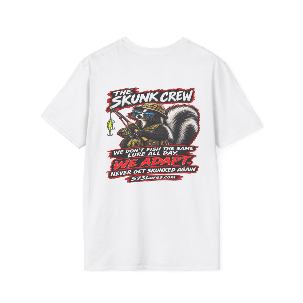 T‑Shirt The Skunk Crew, Never Get Skunked Again Fishing Graphic Tee