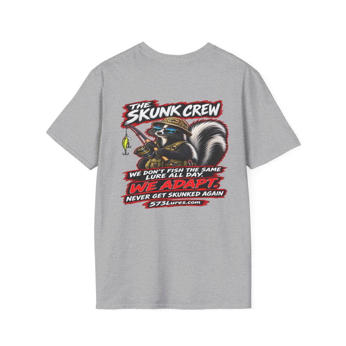 T‑Shirt The Skunk Crew, Never Get Skunked Again Fishing Graphic Tee
