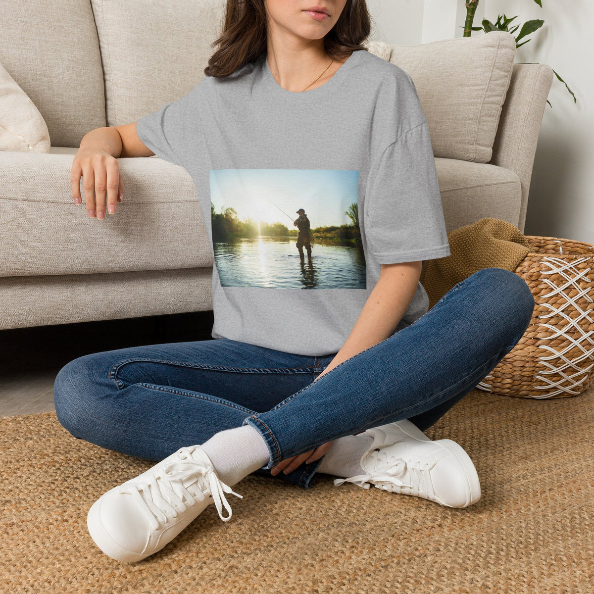 T-Shirt "Angler Sunset Silhouette"