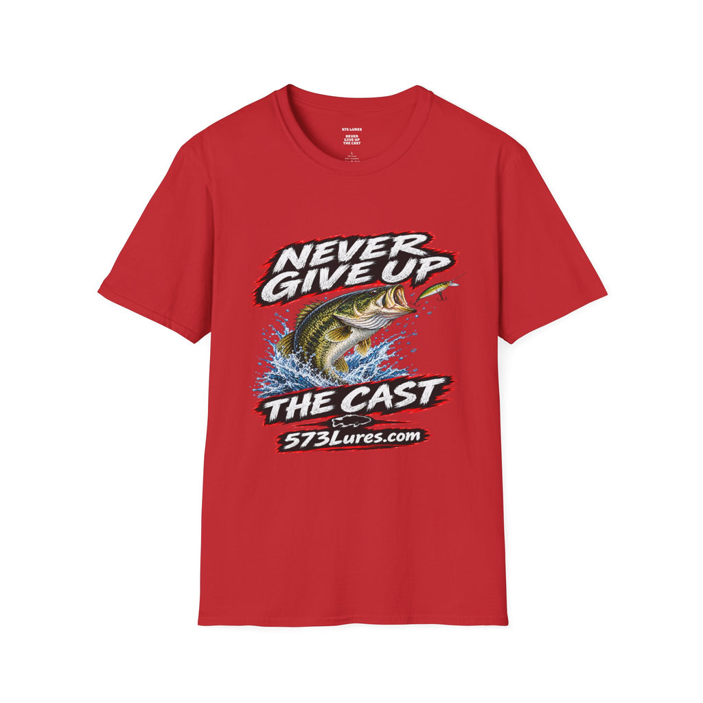 T-Shirt Never Give Up, the Cast Bass Fishing Graphic Tee Never Get Skunked Again