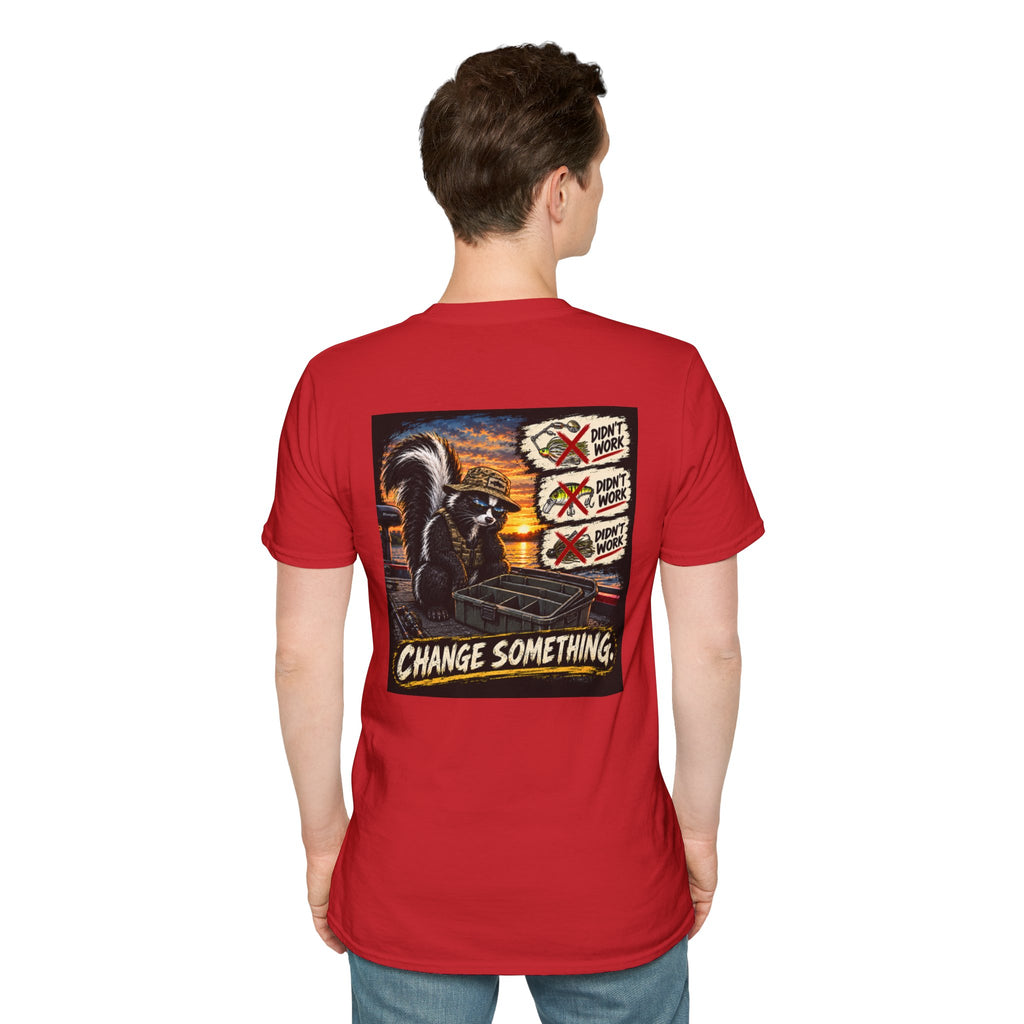 T-Shirt Change Something, Skunk Happens Fishing Graphic Tee