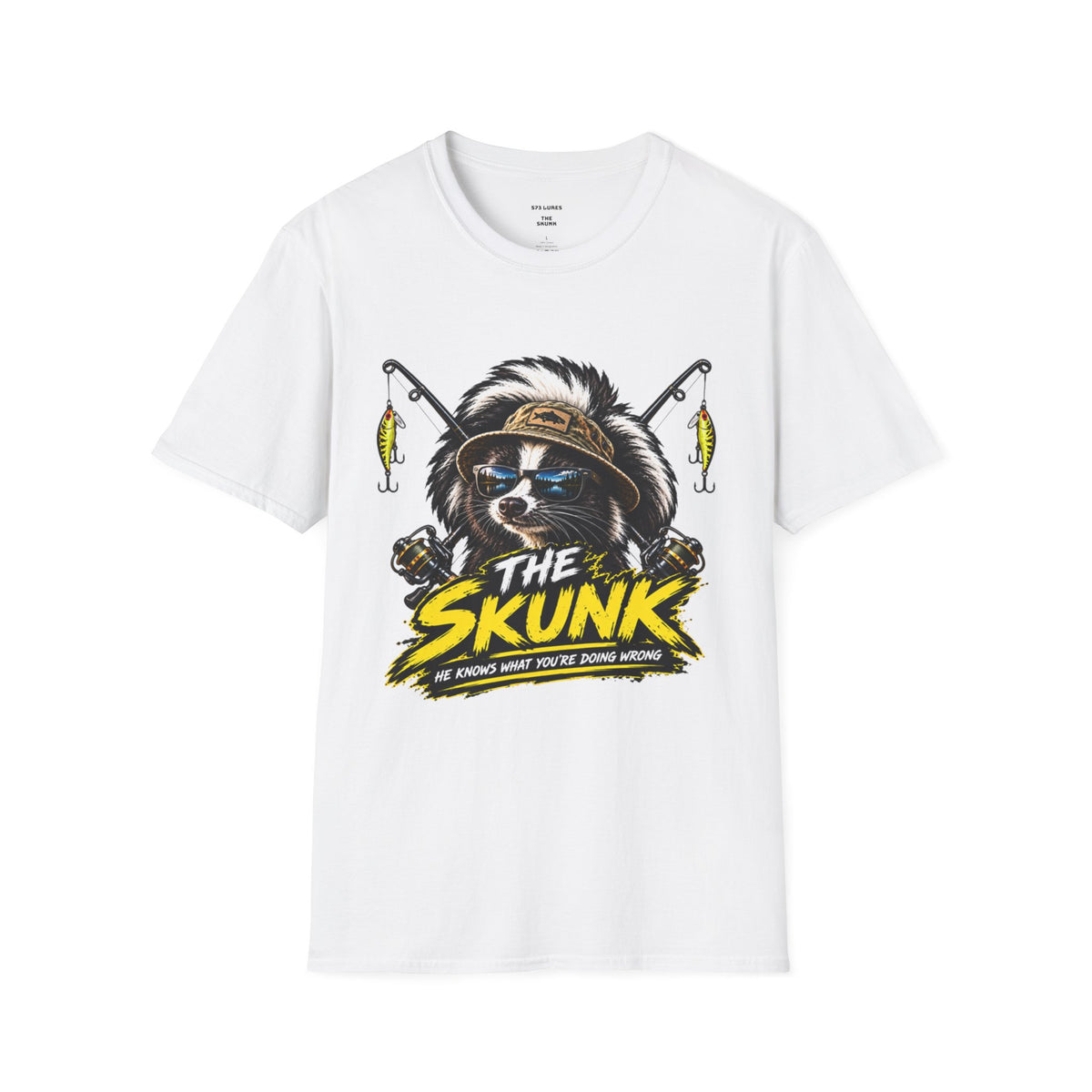 The Skunk Fishing T-Shirt — Retro Fishing Mascot Tee