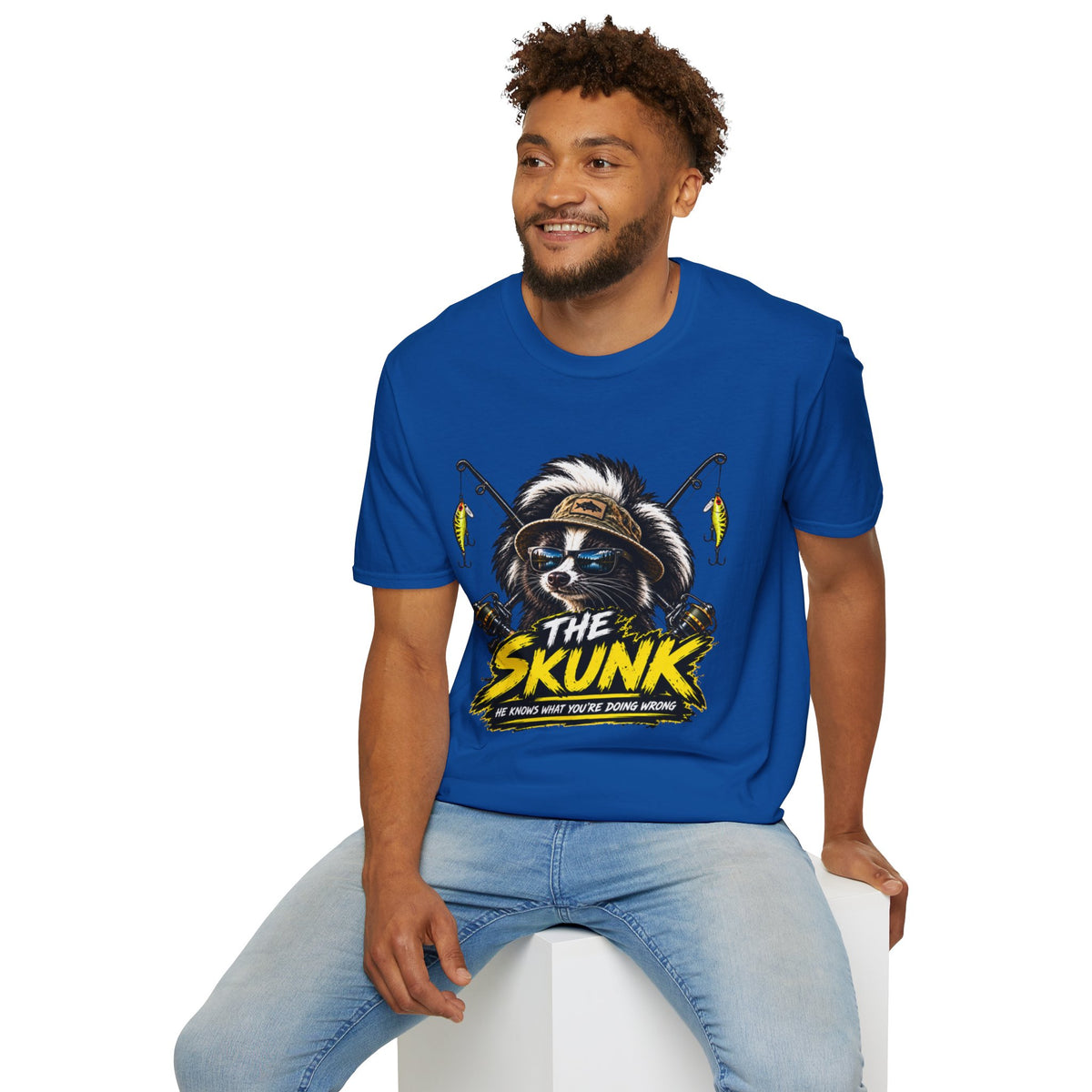 The Skunk Fishing T-Shirt — Retro Fishing Mascot Tee