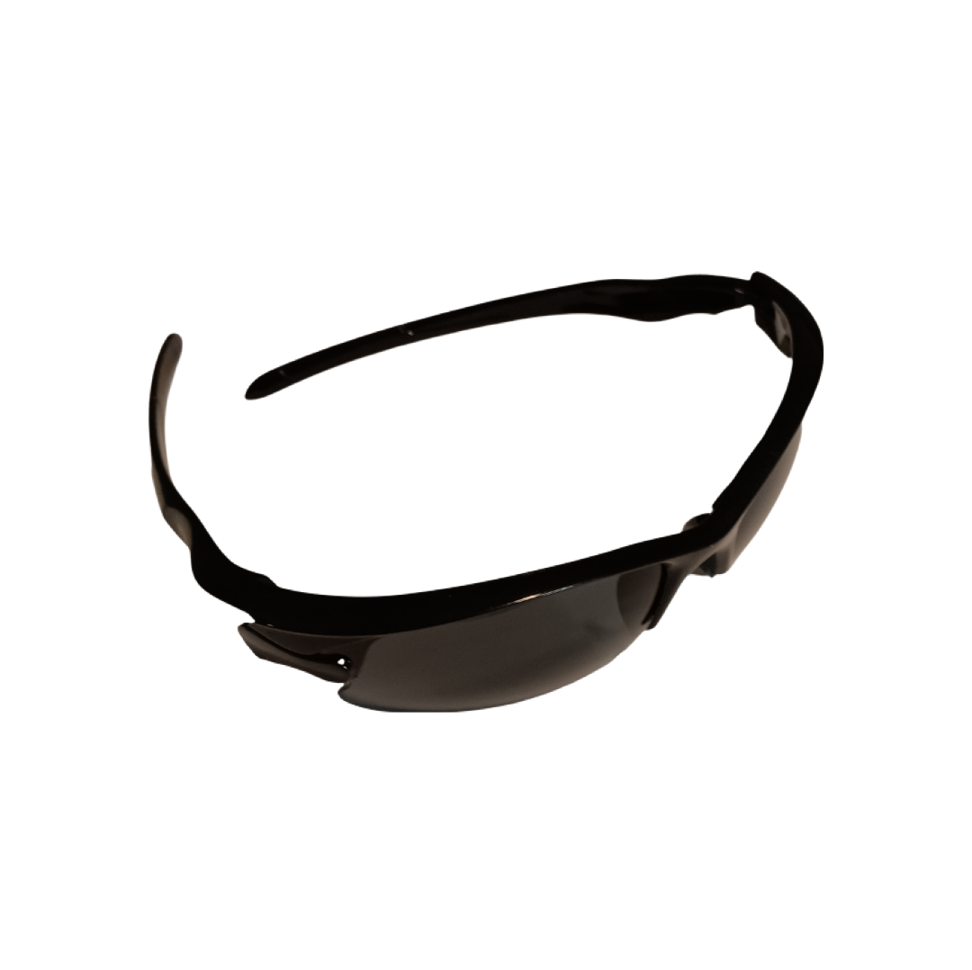 Sunglasses Sportsman Black Frame Black Lens UV400 Sport Wrap Outdoor Unisex