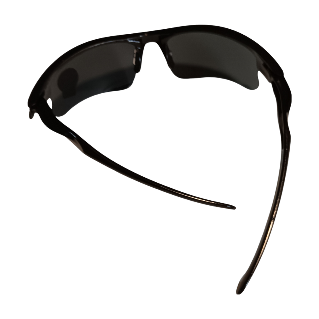 Sunglasses Sportsman Black Frame Black Lens UV400 Sport Wrap Outdoor Unisex