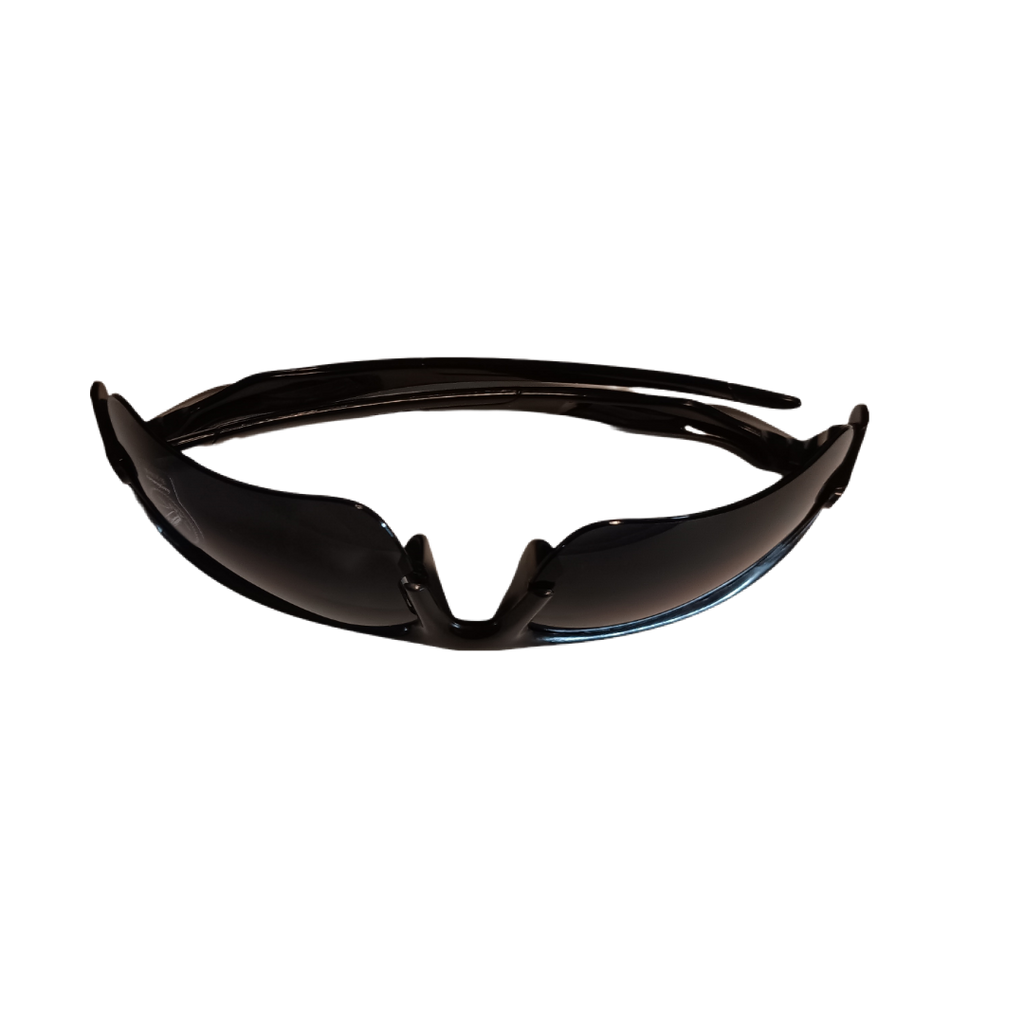 Sunglasses Sportsman Black Frame Black Lens UV400 Sport Wrap Outdoor Unisex