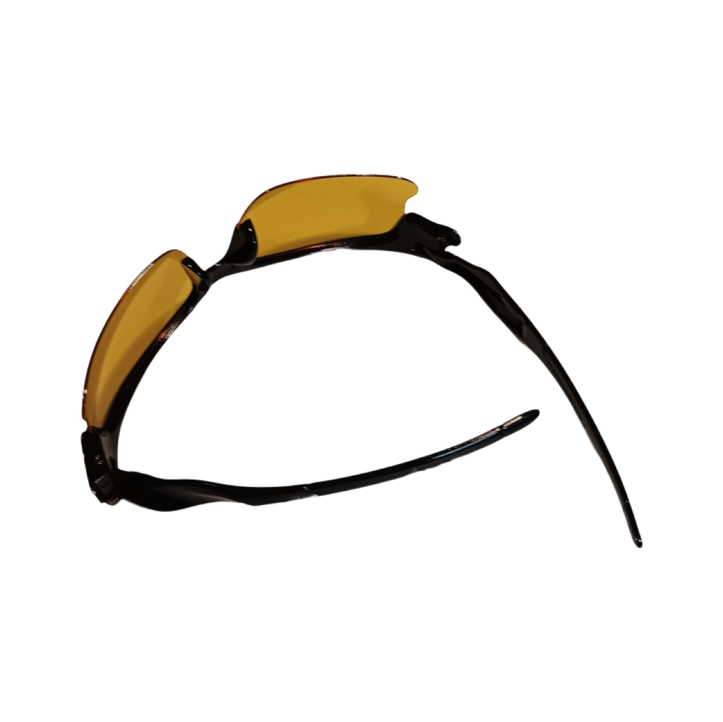 Sunglasses Sportsman Black/Red Frame Yellow Lens UV400 Sport Wrap Outdoor Unisex