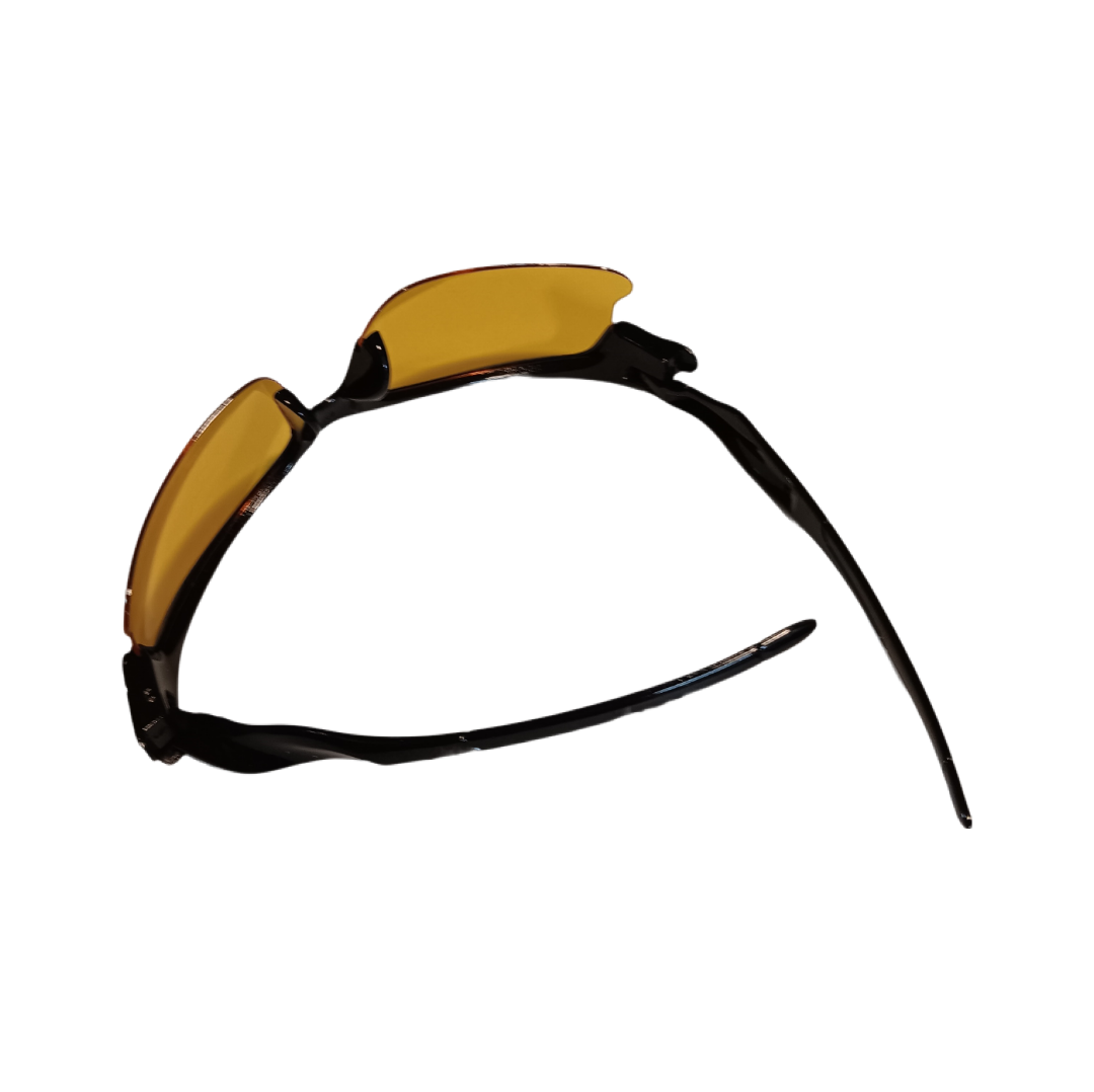 Sunglasses Sportsman Black/Red Frame Yellow Lens UV400 Sport Wrap Outdoor Unisex