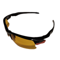 Sunglasses Sportsman Black/Red Frame Yellow Lens UV400 Sport Wrap Outdoor Unisex