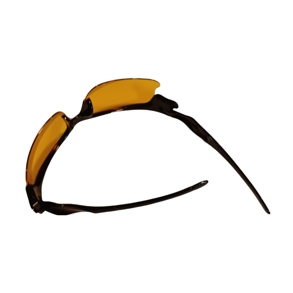 Sunglasses Sportsman Black Frame Yellow Lens UV400 Sport Wrap Outdoor Unisex