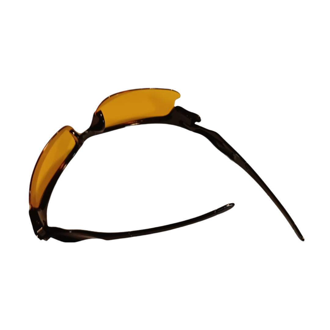 Sunglasses Sportsman Black Frame Yellow Lens UV400 Sport Wrap Outdoor Unisex